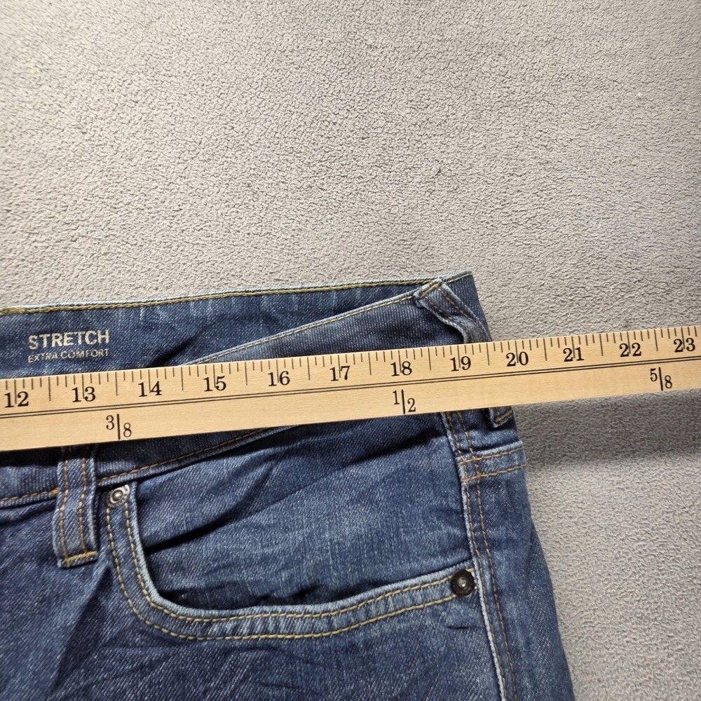 C&A Jeans Mens 38x34 Blue Selvedge The Slim Stretch Extra Comfort Button Fly - Picture 3 of 16